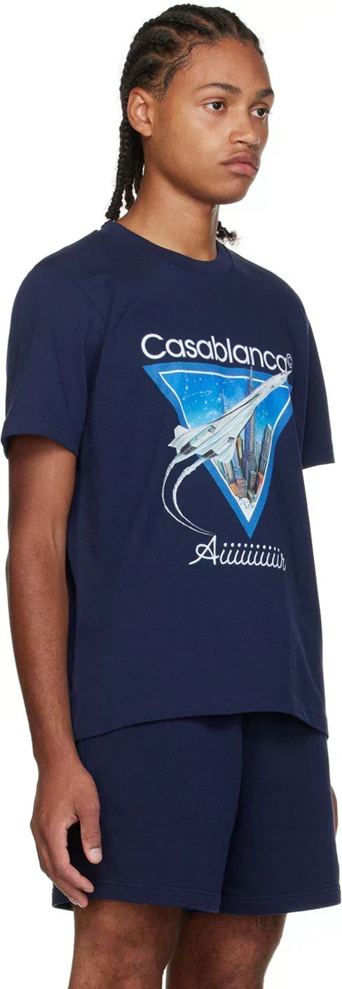 CASABLANCA Navy 'Aiiiiir' T-Shirt
