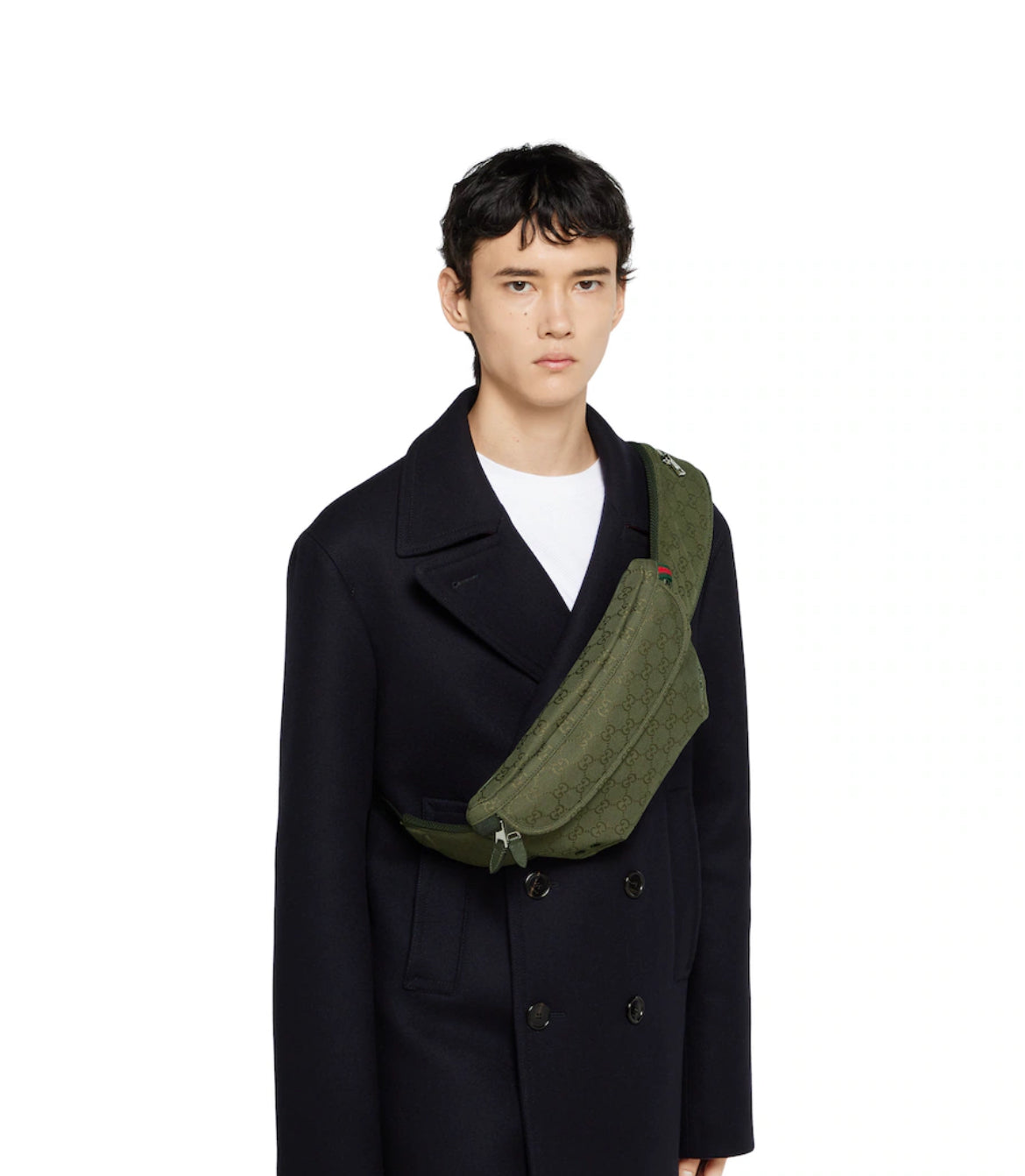 Sac ceinture en toile GG grand format