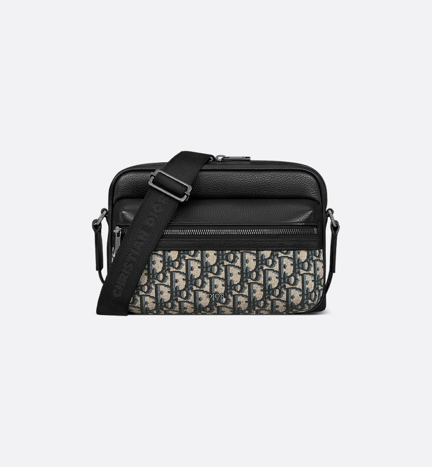 Sac Messenger zippé Rider 2.0 Noir et Beige