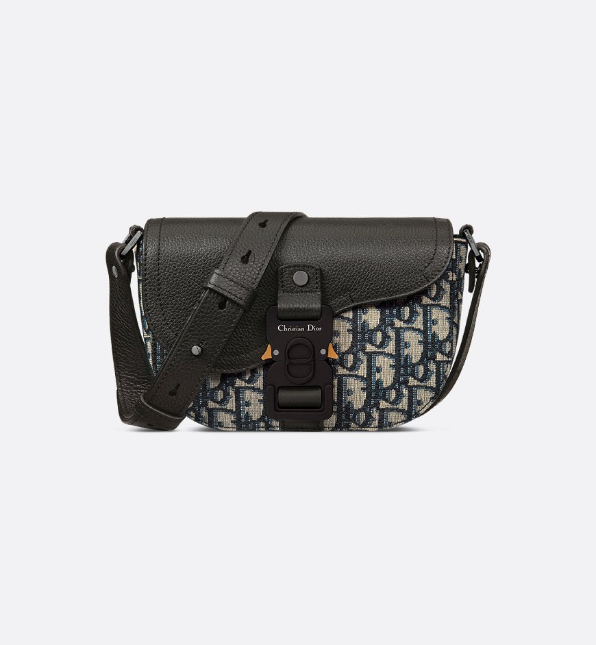 Mini sac Messenger à rabat Saddle Noir et Beige