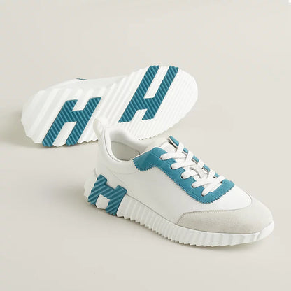 Sneakers hermes boucing new model blanc bleu crocodile