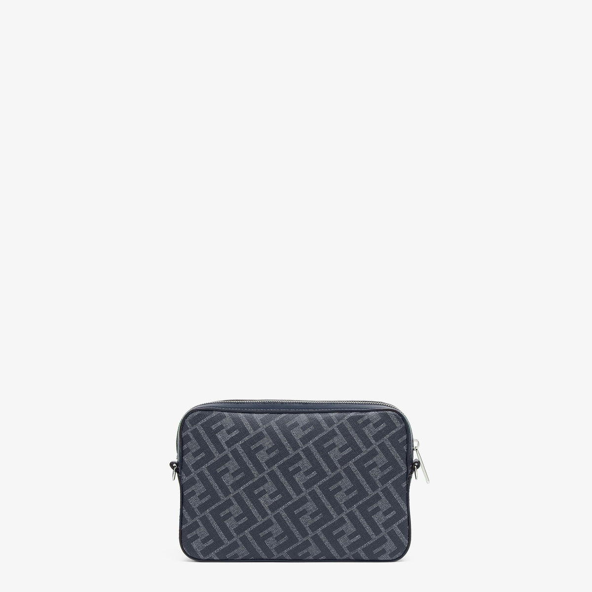 Sac Camera Fendi Diagonal Toile FF Grise et Cuir Bleu Marine