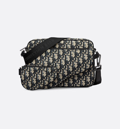 Triple Pouch Saddle Noir et Beige