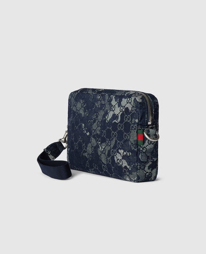 Sac à bandoulière en denim GG petit format