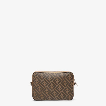 Sac Camera Fendi Diagonal Toile FF Marron et Cuir Camel
