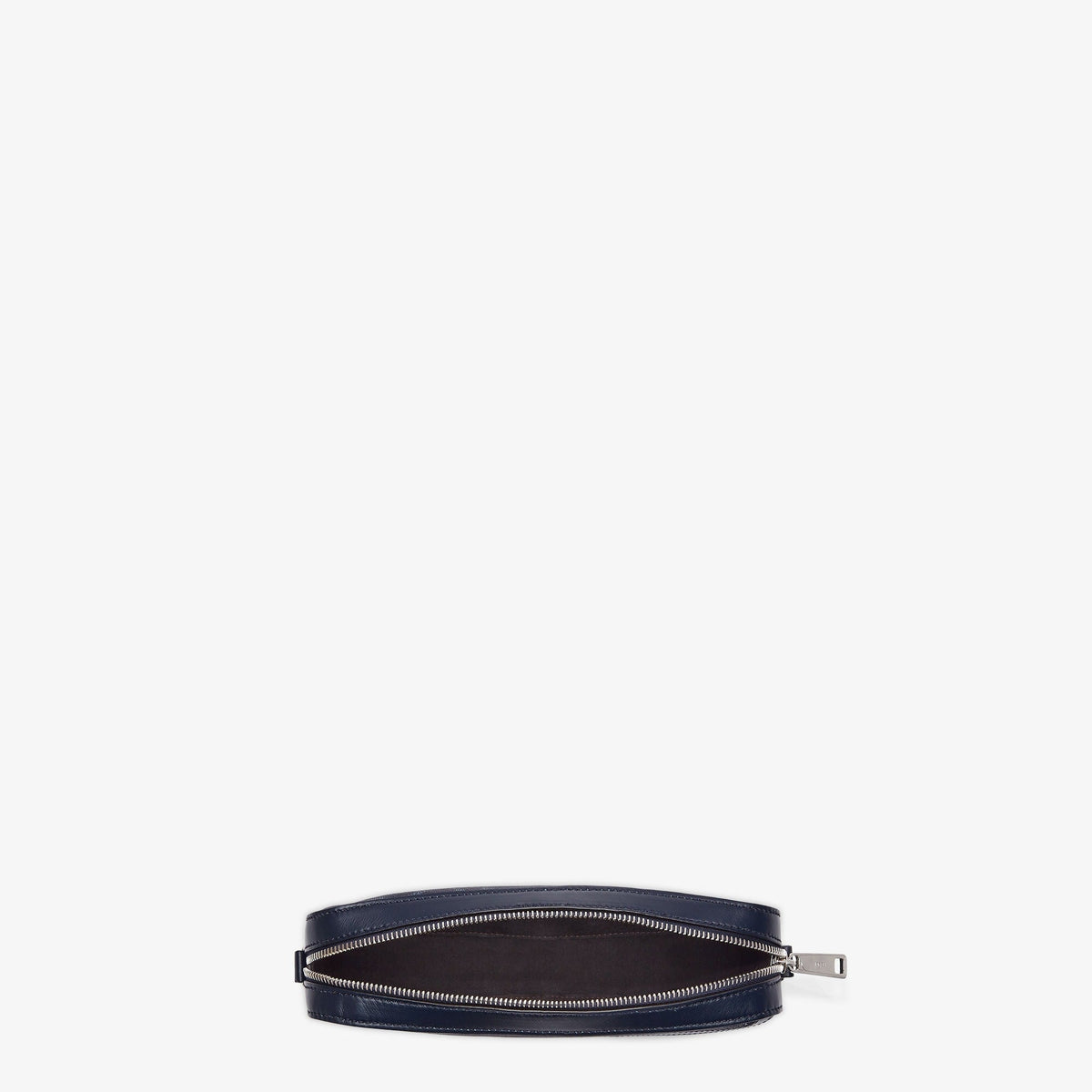 Sac Camera Fendi Diagonal Toile FF Grise et Cuir Bleu Marine