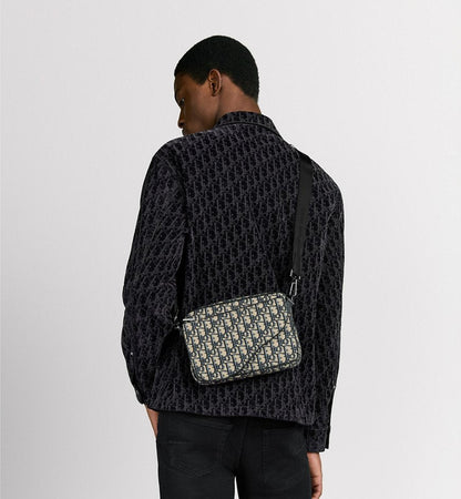 Triple Pouch Saddle Noir et Beige
